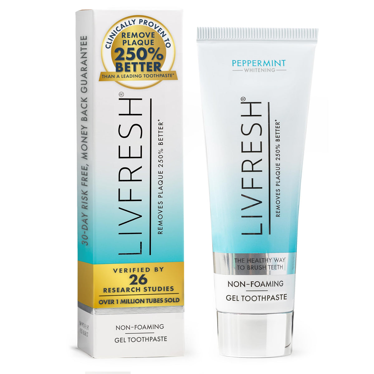 LIVFRESH Toothpaste Gel bottle with peppermint