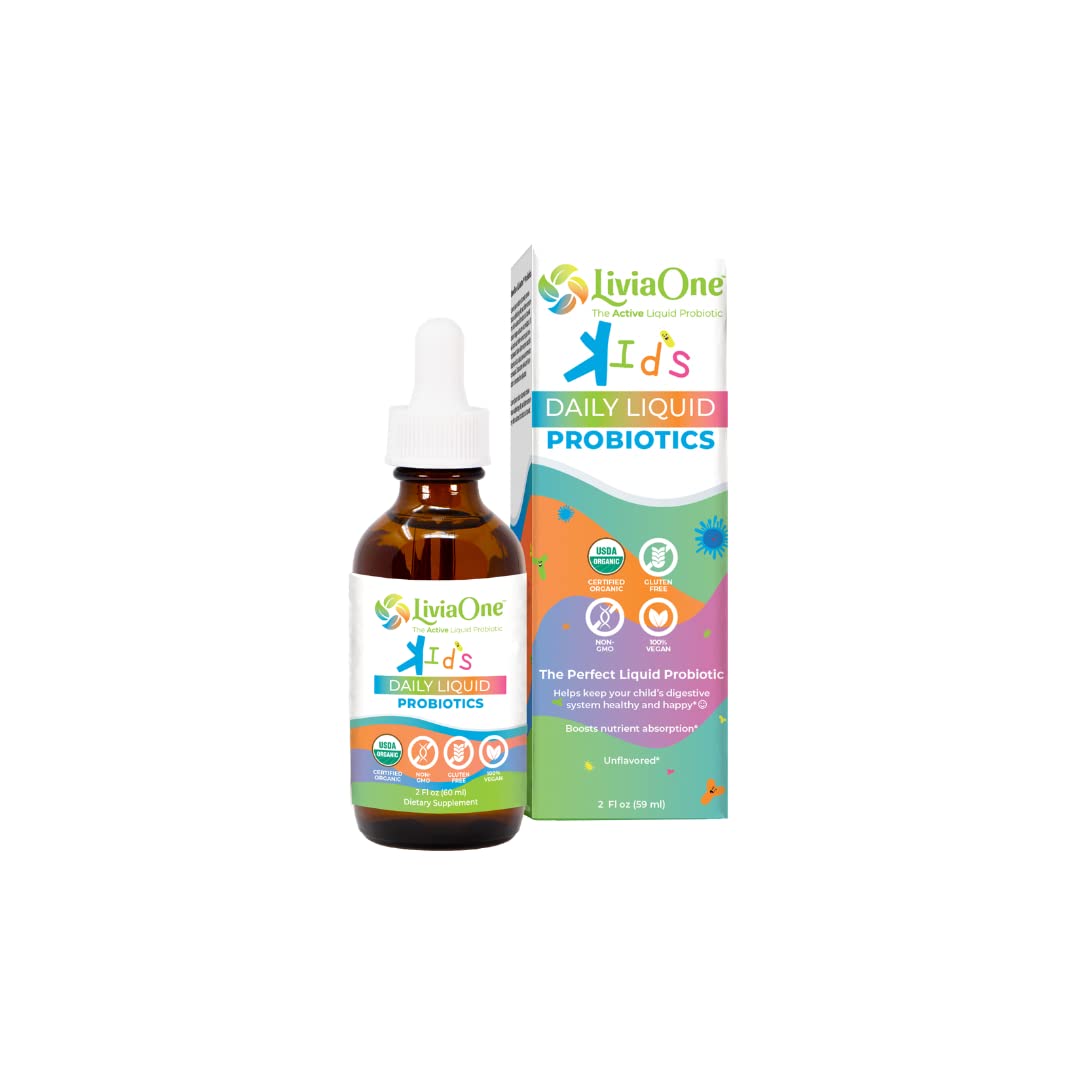 LiviaOne Daily Liquid Probiotics for Kids bottle on white background