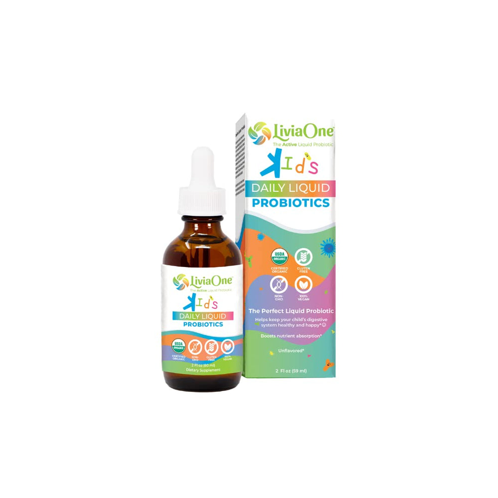 LiviaOne Daily Liquid Probiotics for Kids bottle on white background