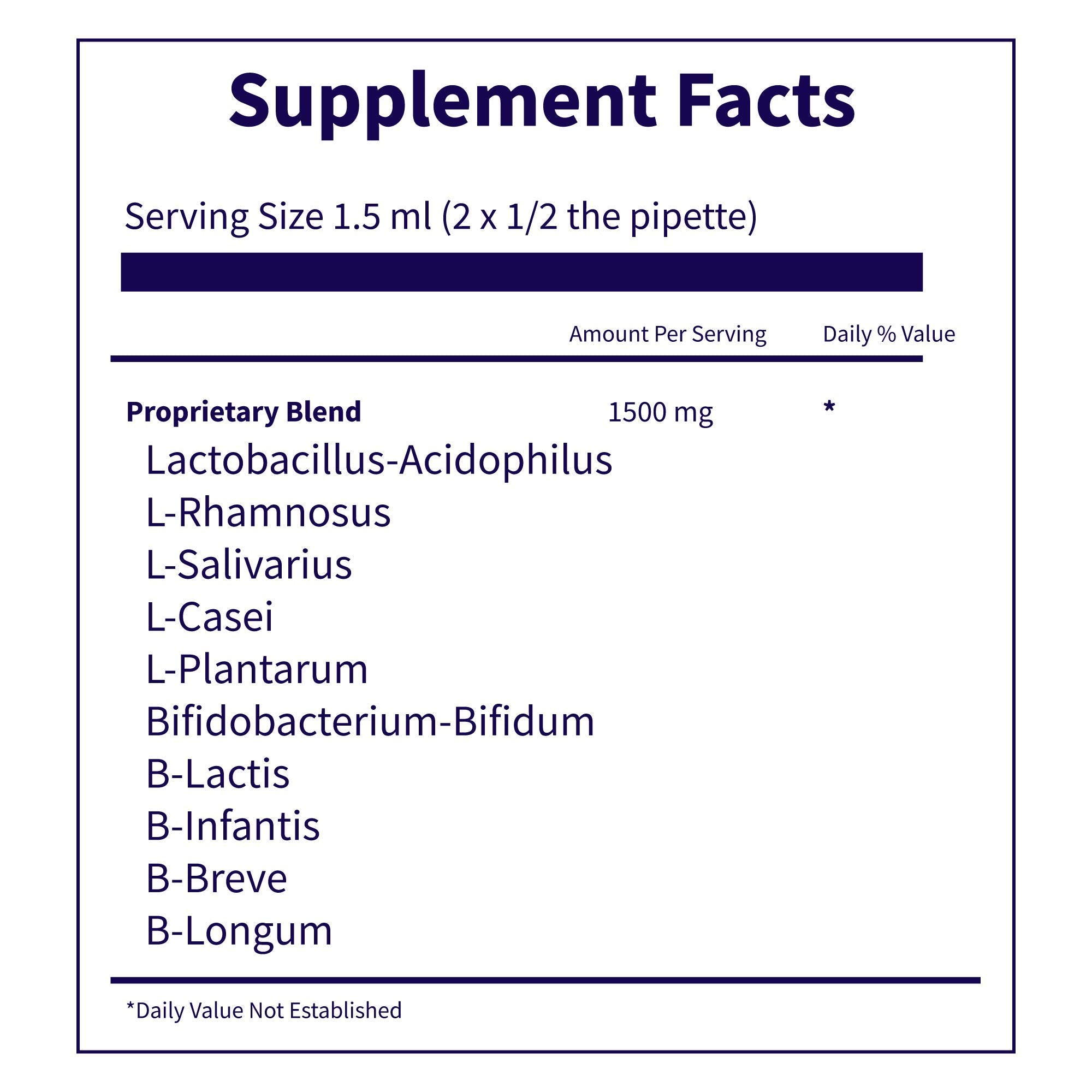 Child-friendly liquid probiotic dosing with a dropper