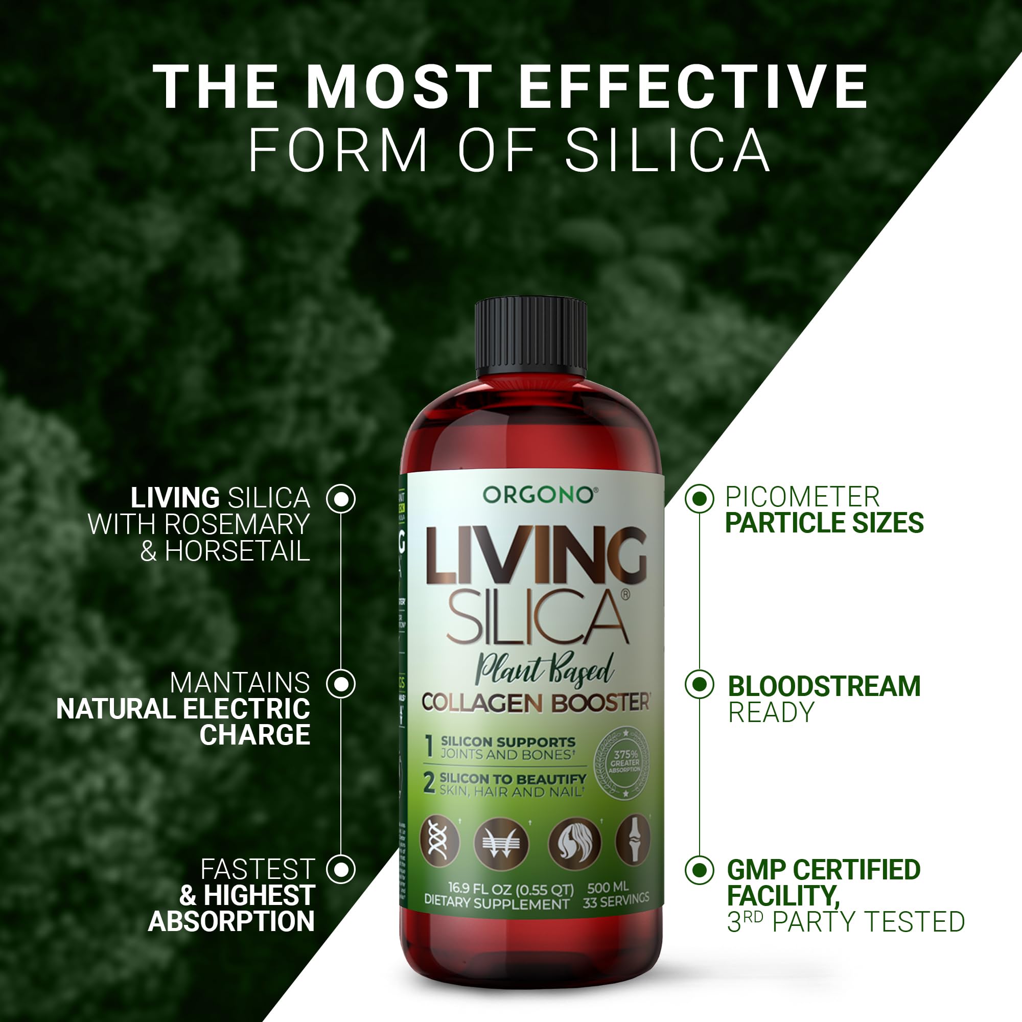 Vegan-friendly Living Silica label with GMO-free certification