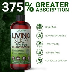Graphic depicting enhanced 375% absorption of Living Silica