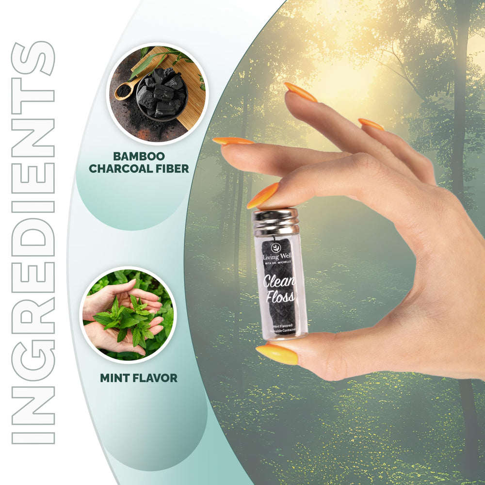 Vegan, PFAS-free bamboo charcoal floss