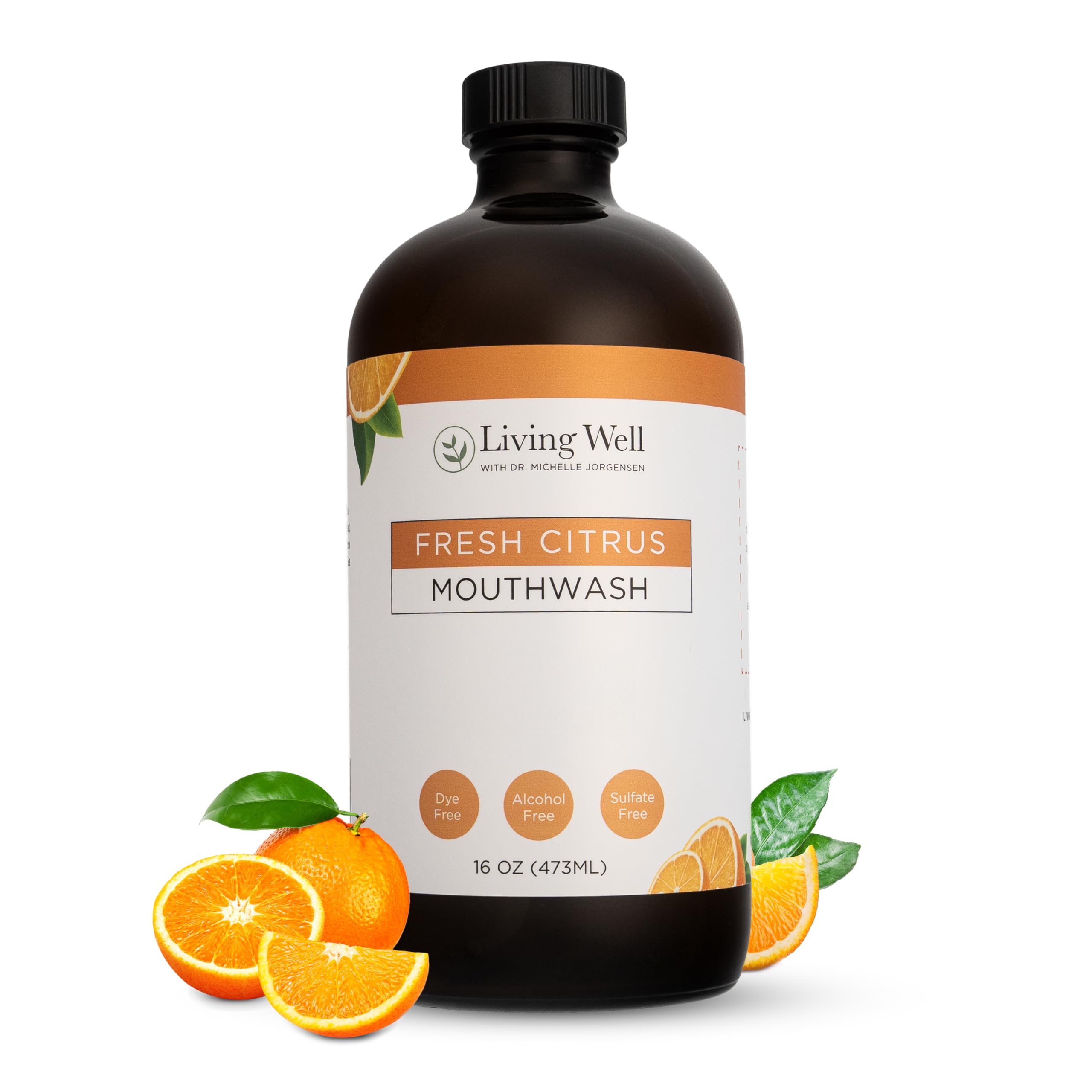 Fresh Citrus Remineralizing Mouthwash bottle with Dr. Michelle label