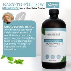 Minty green bottle with natural ingredients visual