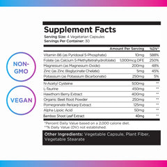 Pouring Livingood Daily Blood Pressure Support capsules into a hand.