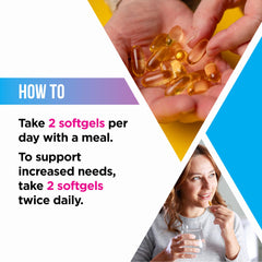 Close-up of 60 softgel capsules