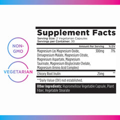 Product packaging highlighting vegan, gluten-free magnesium formula.