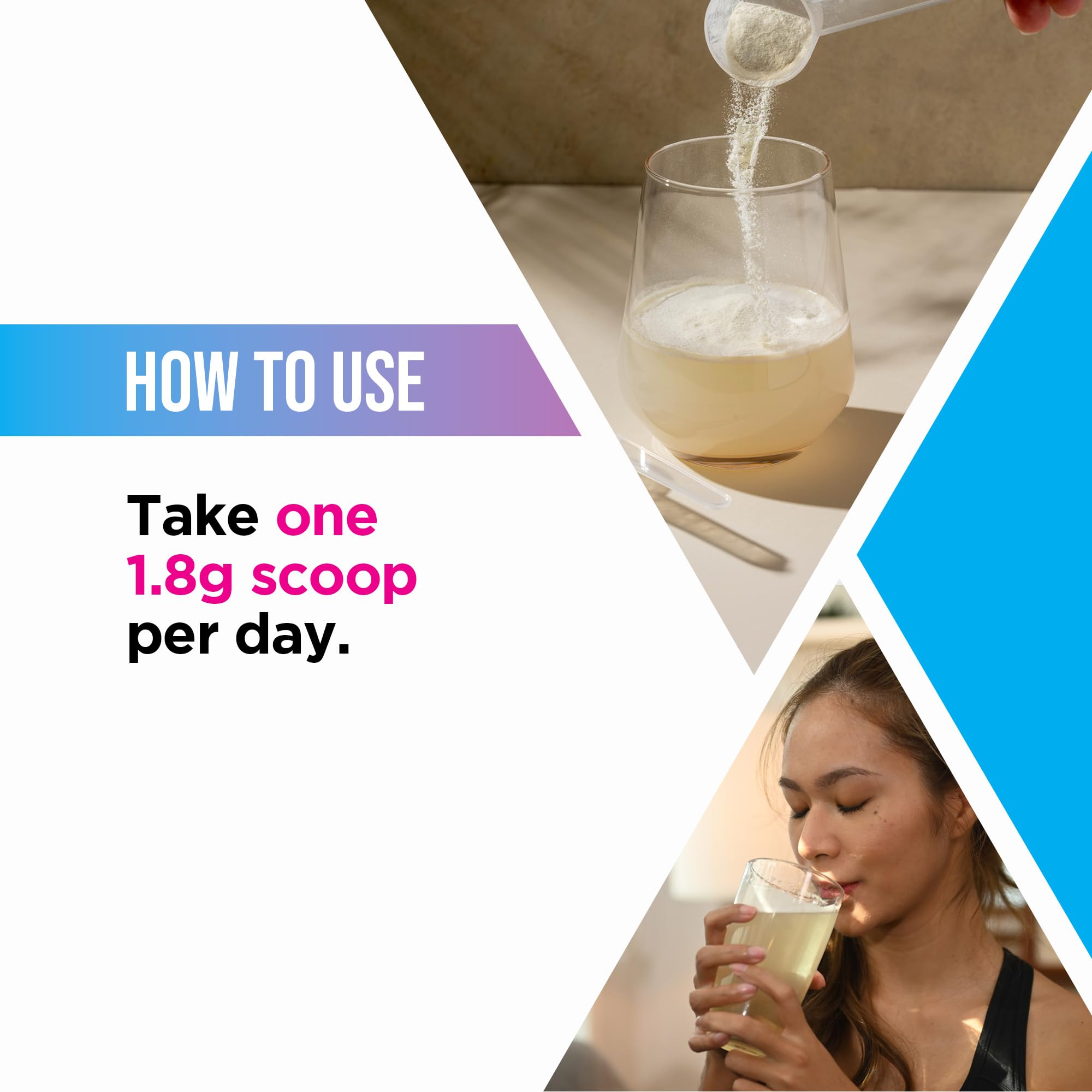 Livingood Daily blend stirred into smoothie for convenient daily nutrition.