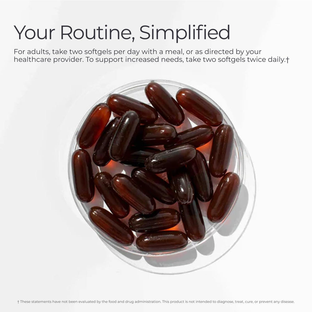 Livingood Daily TG-form softgels illustrating stable absorption.