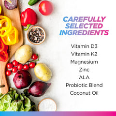Magnesium, ALA, probiotics and MCT oil components