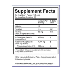 Front label showing 450 mg Glutathione per packet