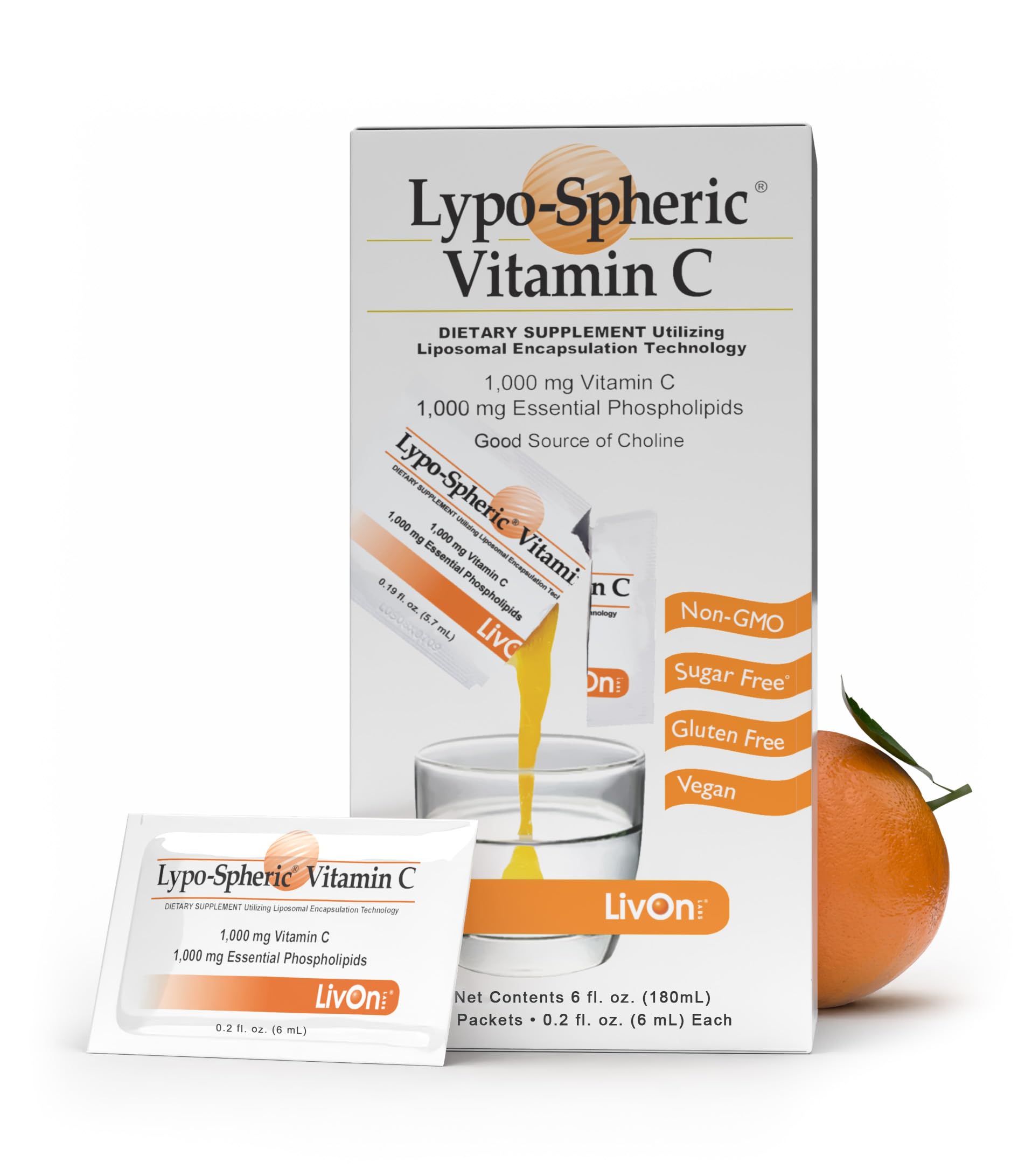 LivOn Lypo-Spheric Vitamin C packaging ready for daily use.