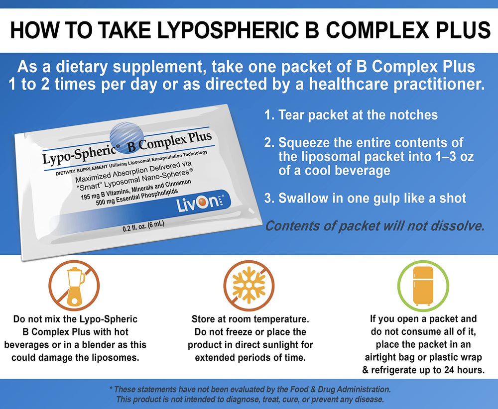 Two boxes of LivOn Lypo-Spheric B Complex Plus 30 packets each