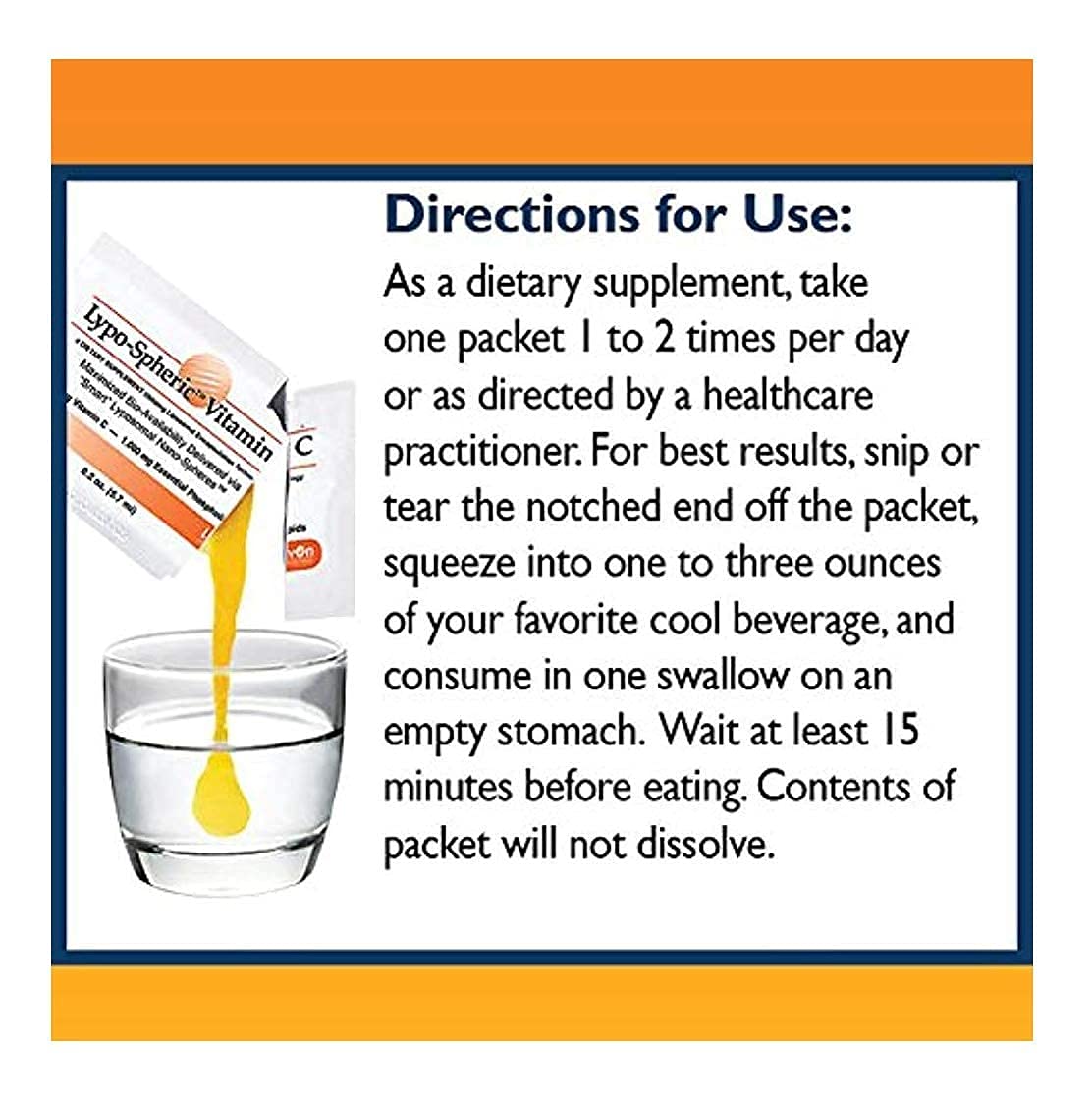 Carton containing 30 packs of LivOn Lypo-Spheric Vitamin C