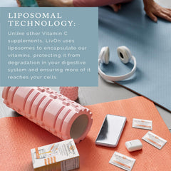 Close-up of Liposomal Vitamin C packet showing 1,000 mg
