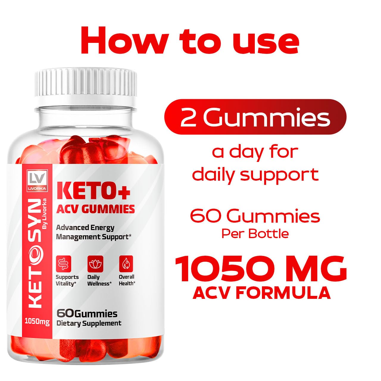 Ketosyn ACV Gummies in a serving dish
