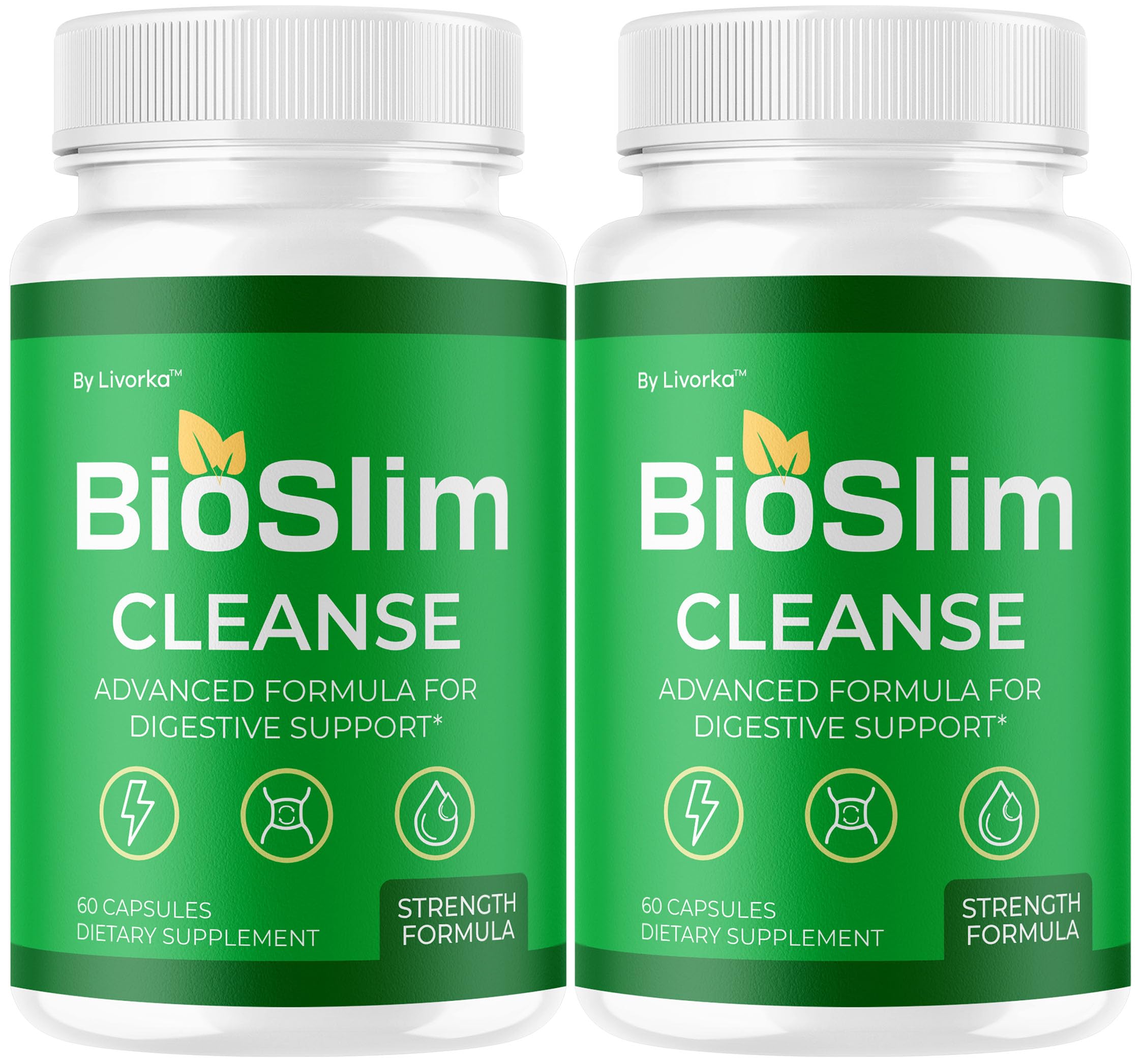 LIVORKA BioSlim Cleanse capsules bottle front for daily digestive support.