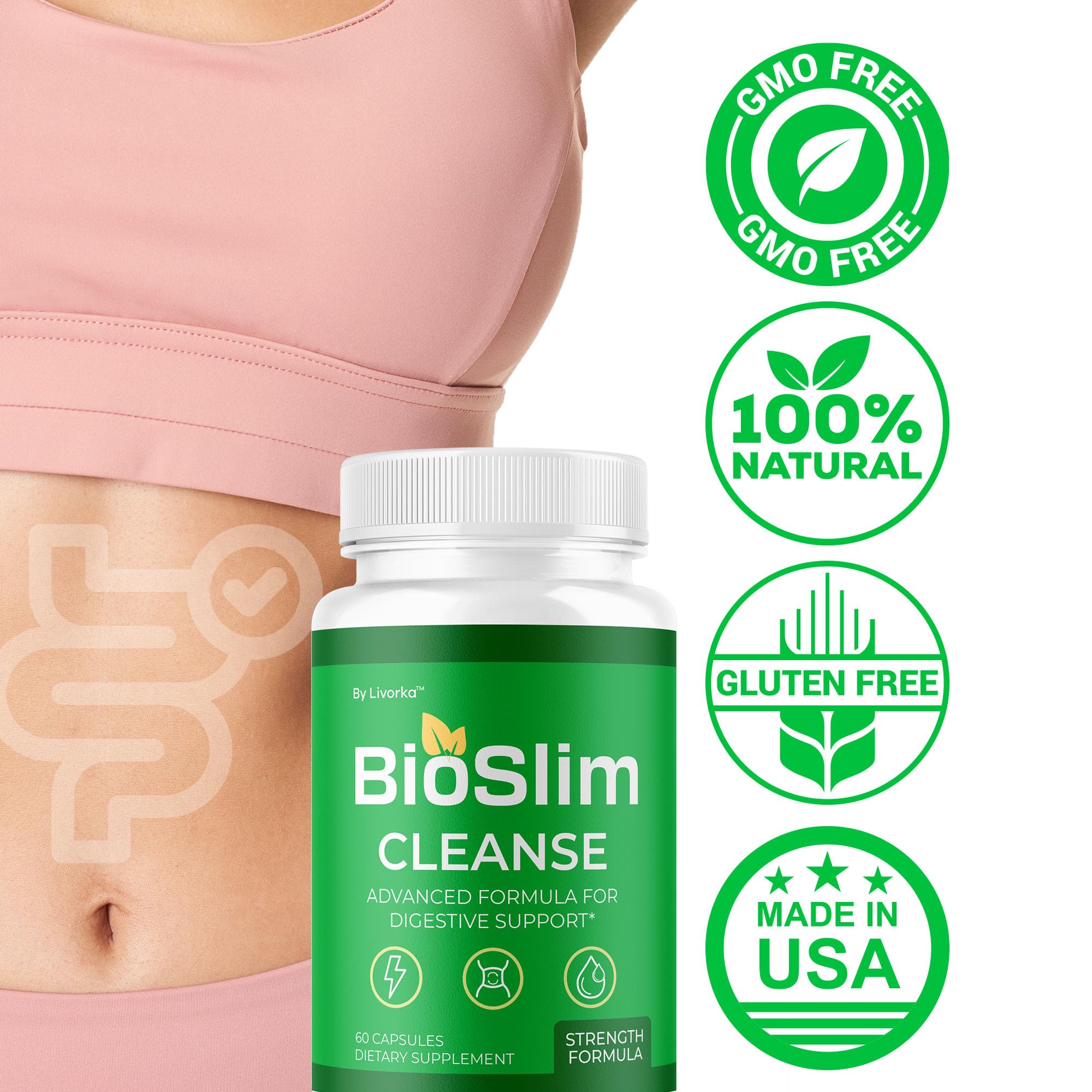 LIVORKA BioSlim Cleanse label detail with usage suggestions.
