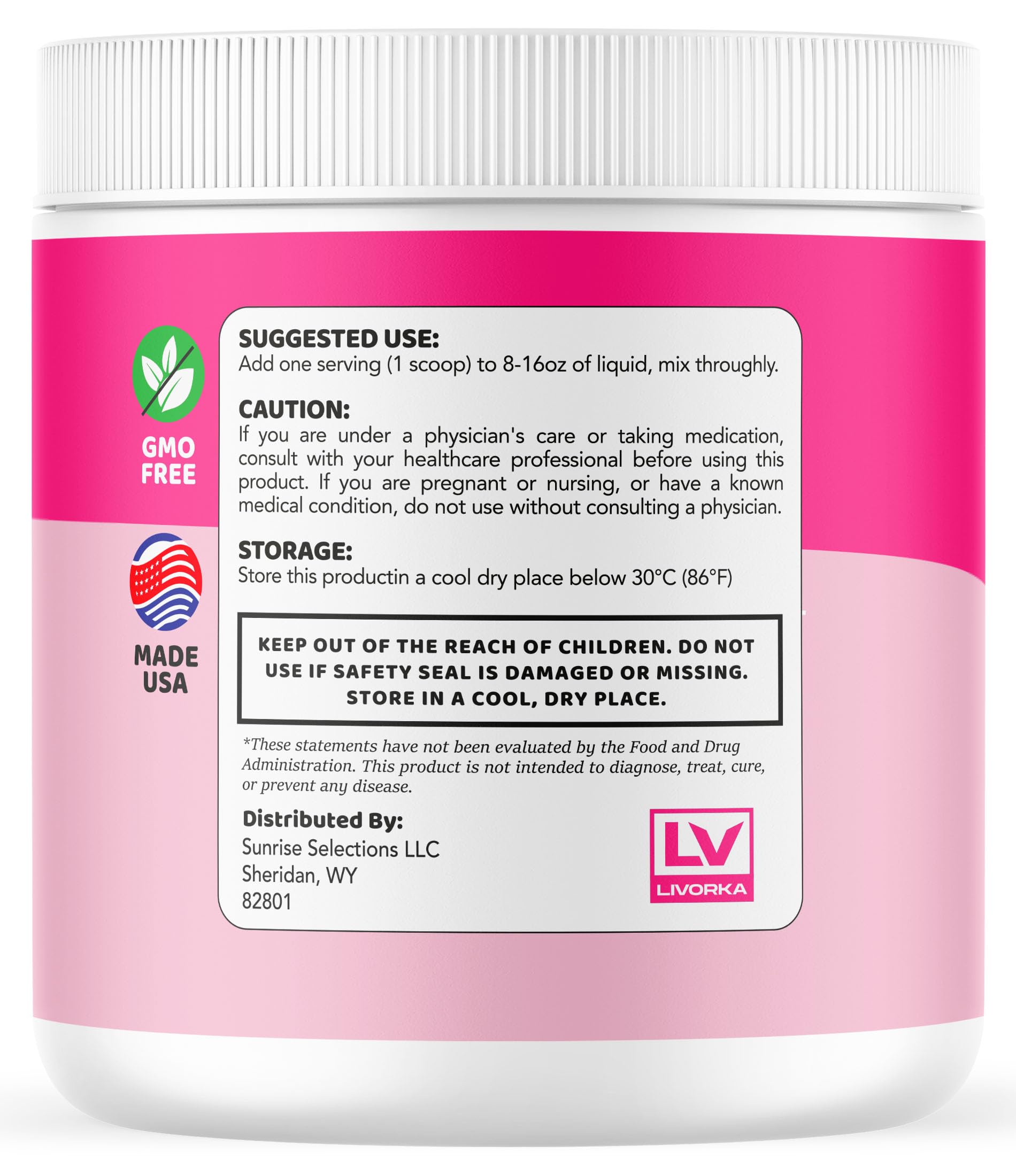 LIVORKA GelatinBurn 120 servings carton for two months.