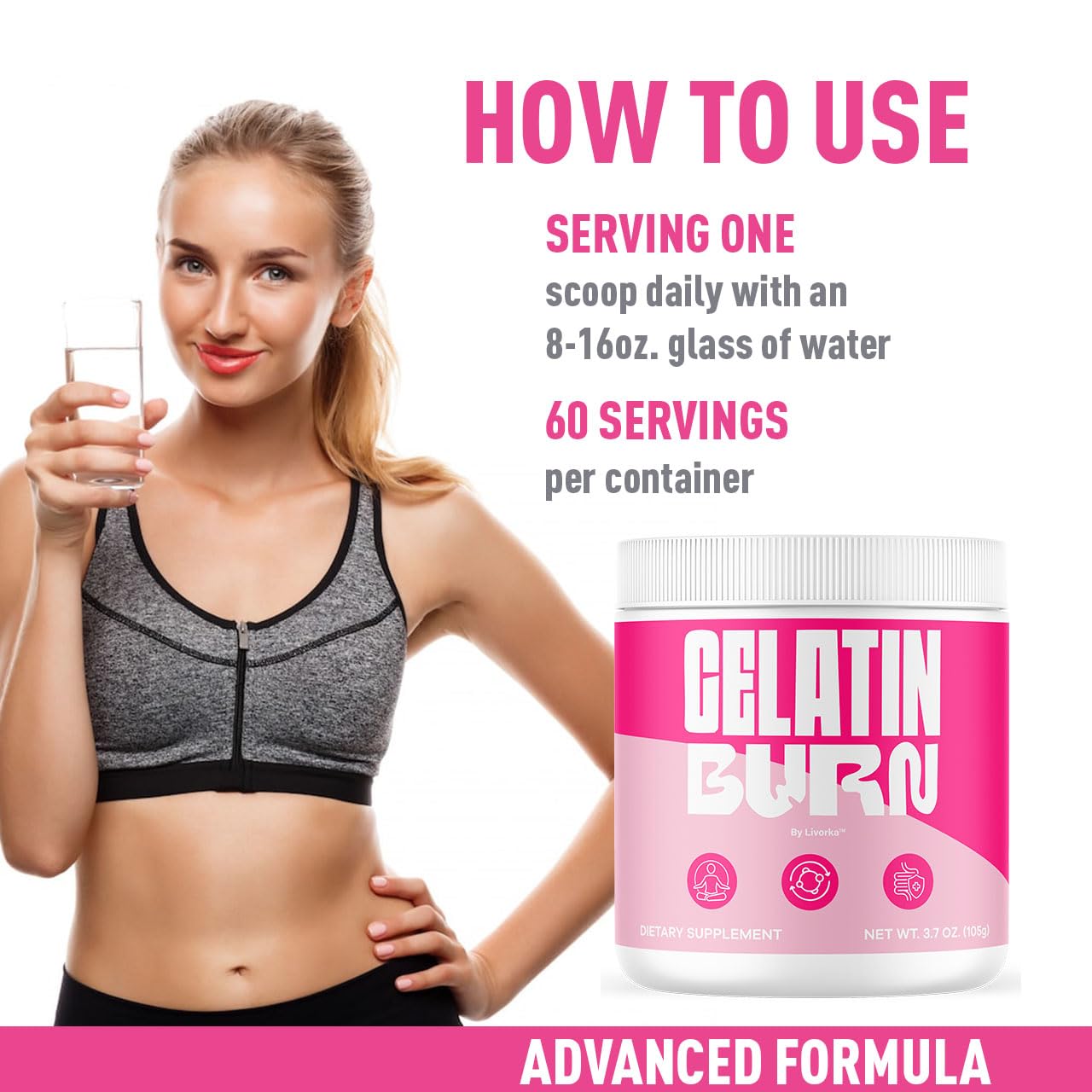 LIVORKA GelatinBurn natural ingredients on the packaging.