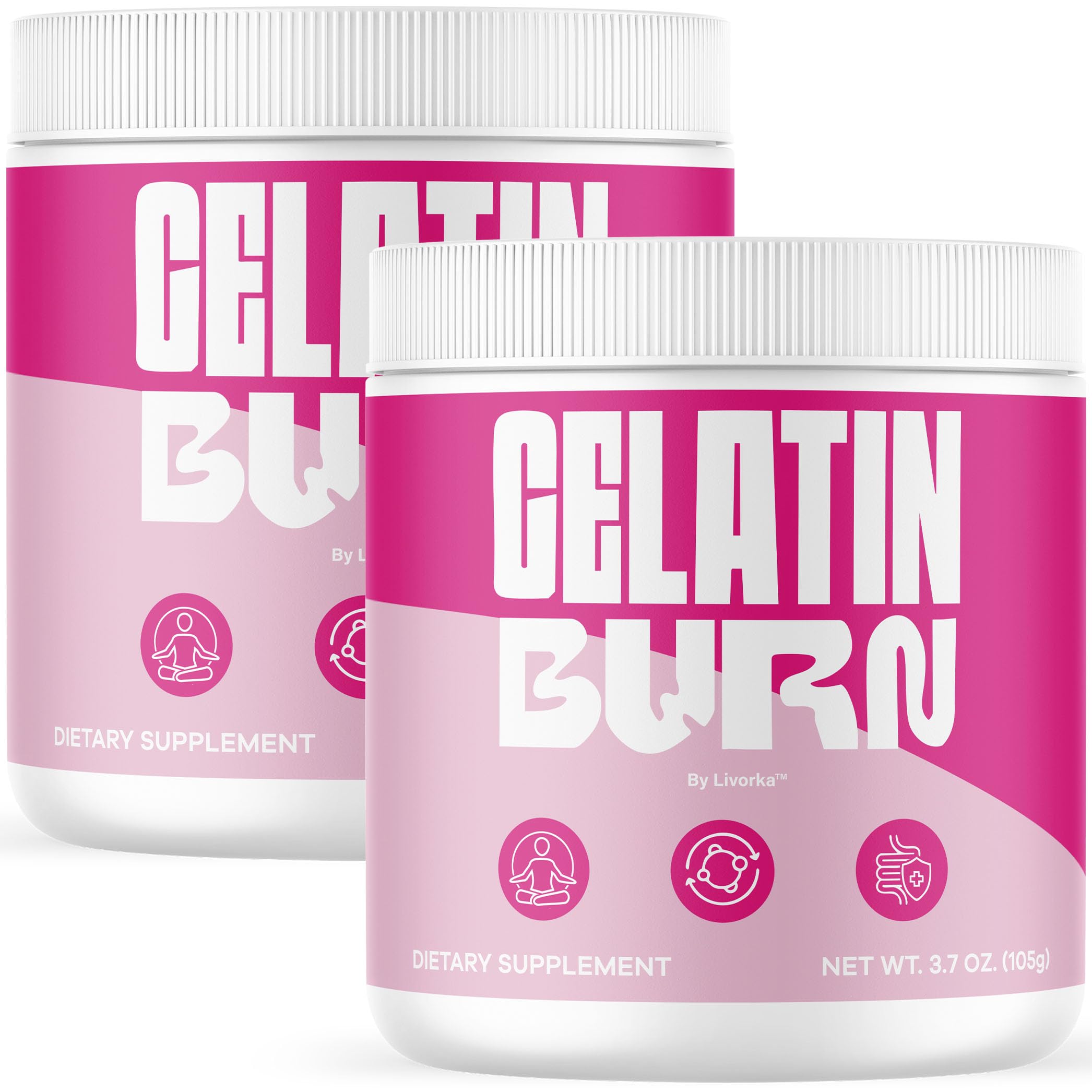 LIVORKA GelatinBurn powder bottle for daily wellness.