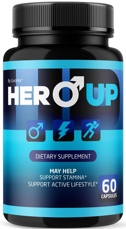 Front label of LIVORKA Hero Up Capsules bottle