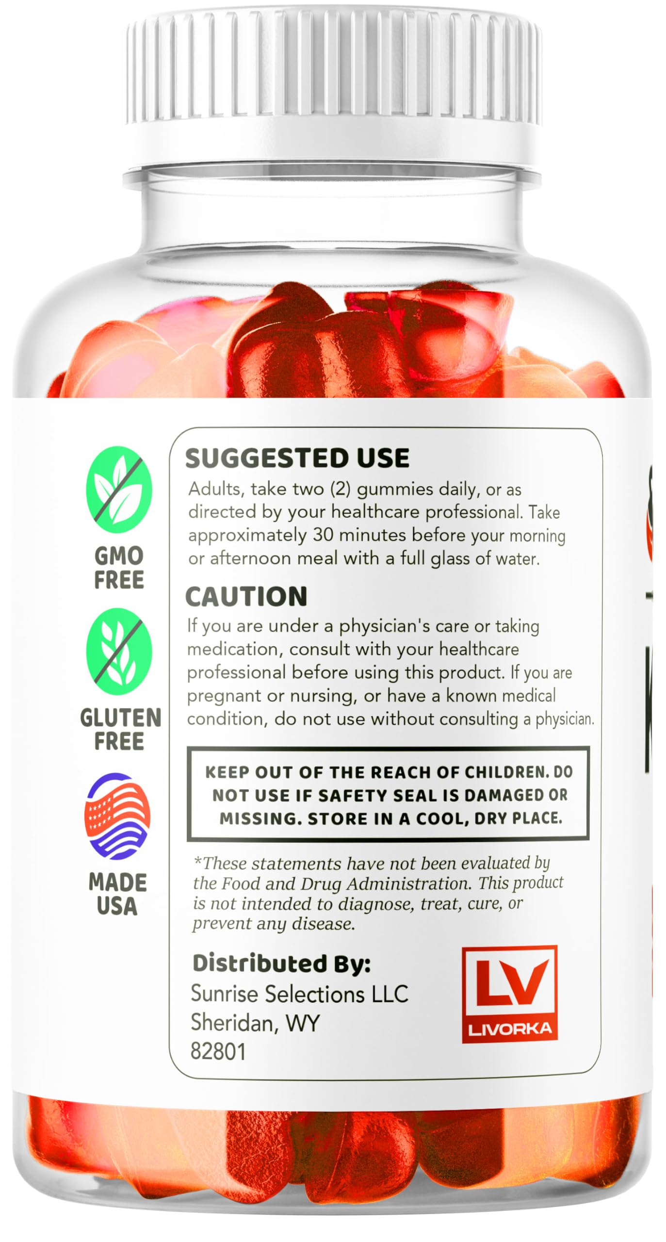 Serving size for LIVORKA Keto Lean ACV Gummies