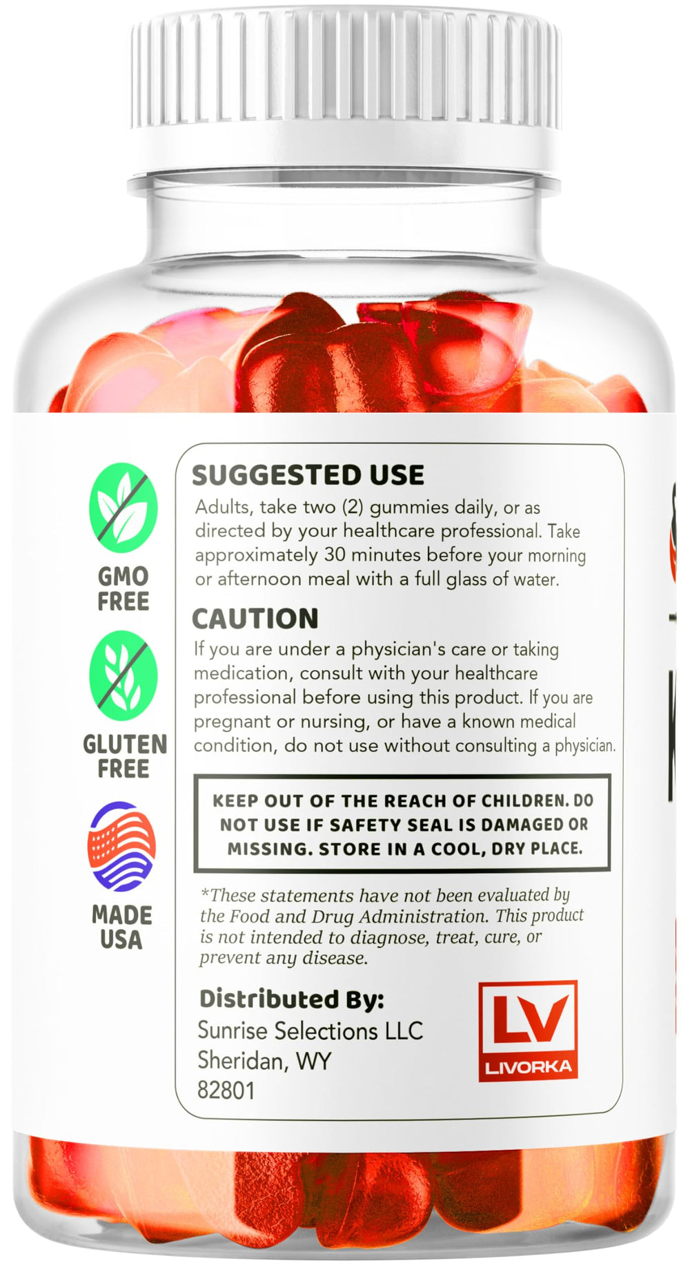 Serving size for LIVORKA Keto Lean ACV Gummies