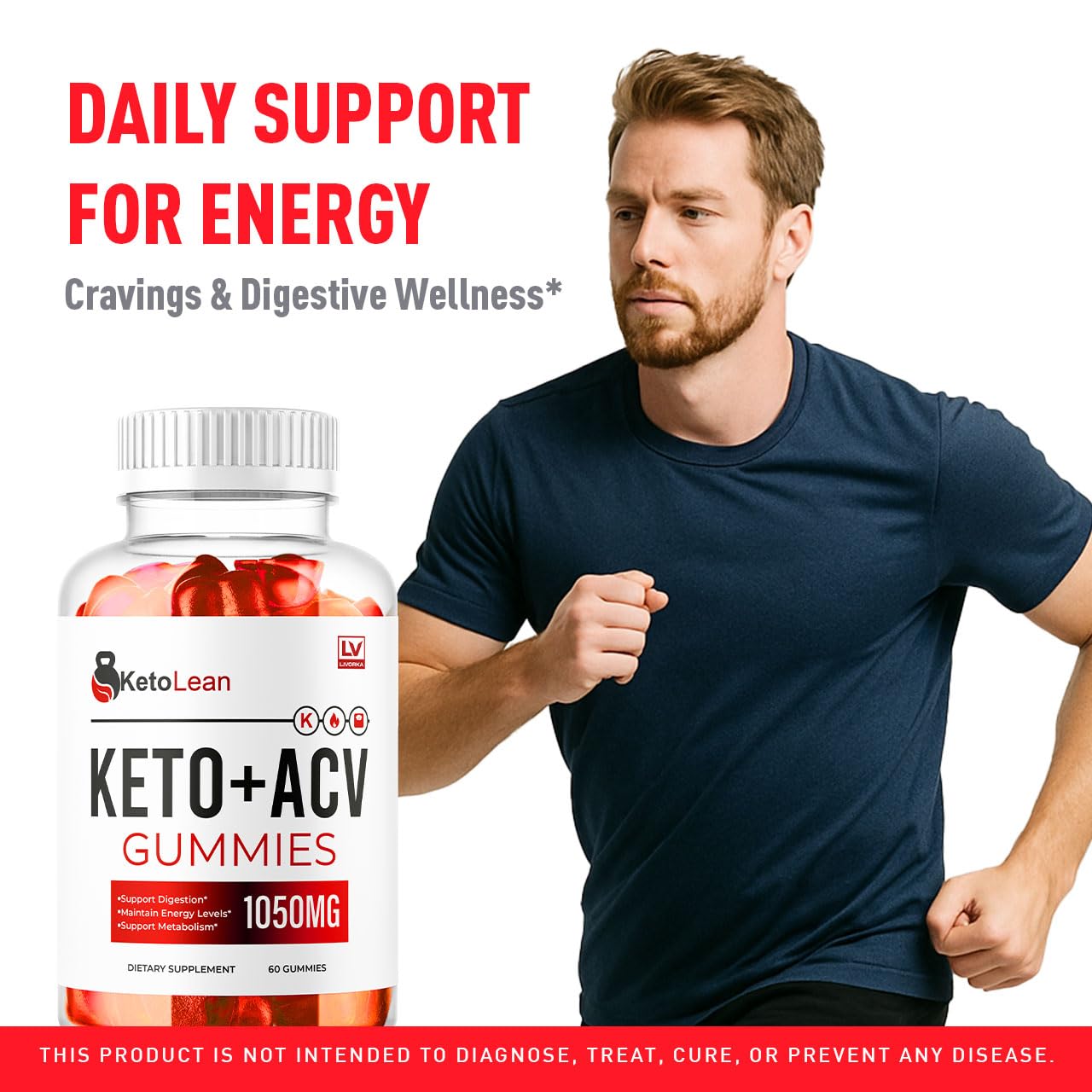 Packshot showing LIVORKA Keto Lean Gummies 2-pack with 120 gummies