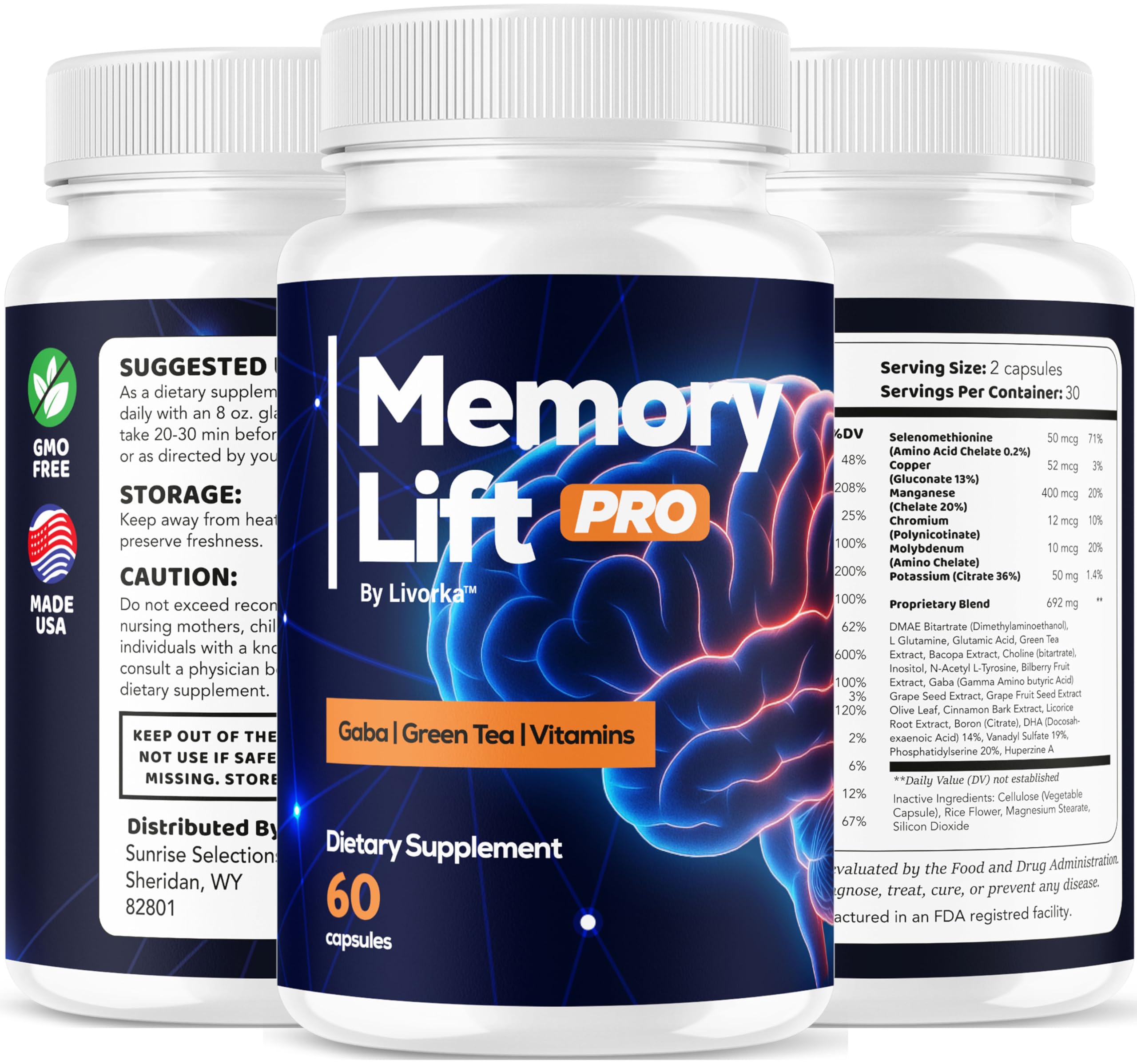 LIVORKA Memory Lift Pro packaging front view for easy purchase.