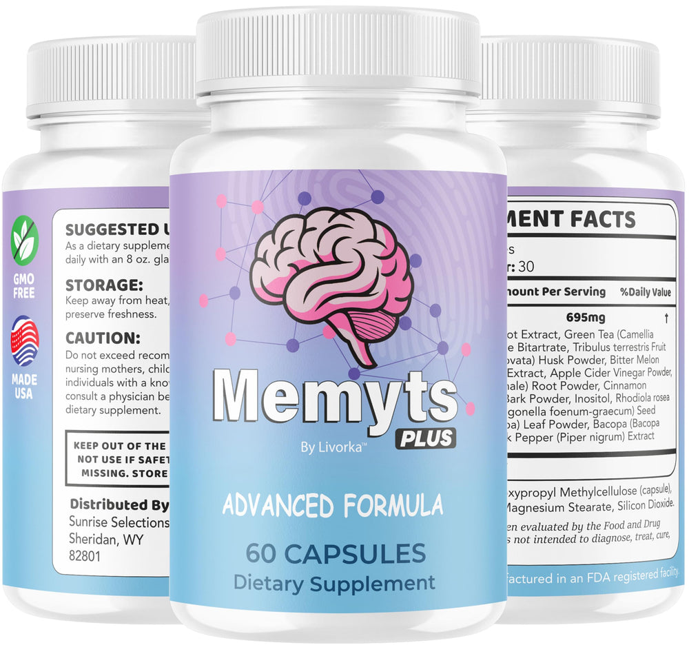 LIVORKA Memyts Plus packaging shown in USA manufacturing context.