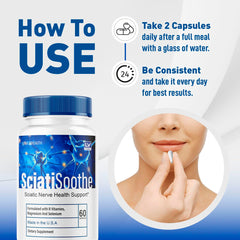 Close-up of LIVORKA Sciatisoothe capsules bottle