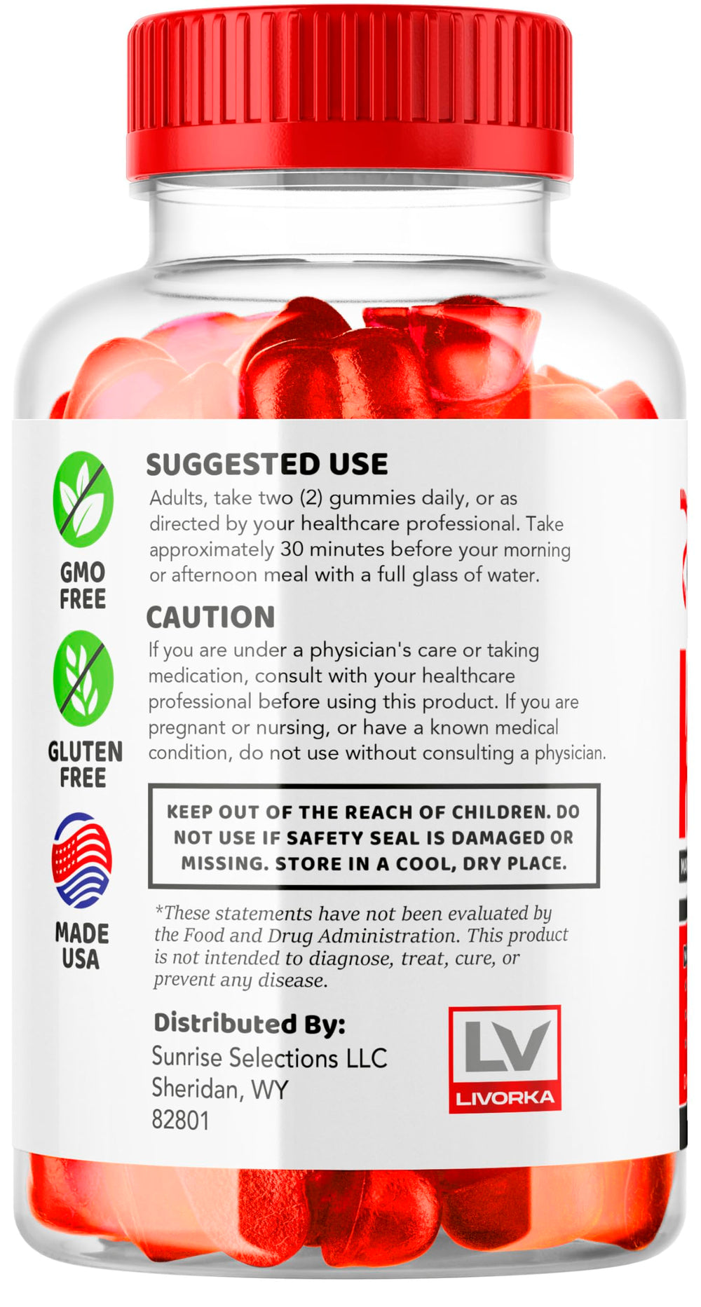 LIVORKA bottle label detail emphasizing ingredient and dosage info