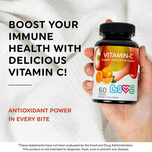 Front view of LIVS Vitamin C Gummies bottle