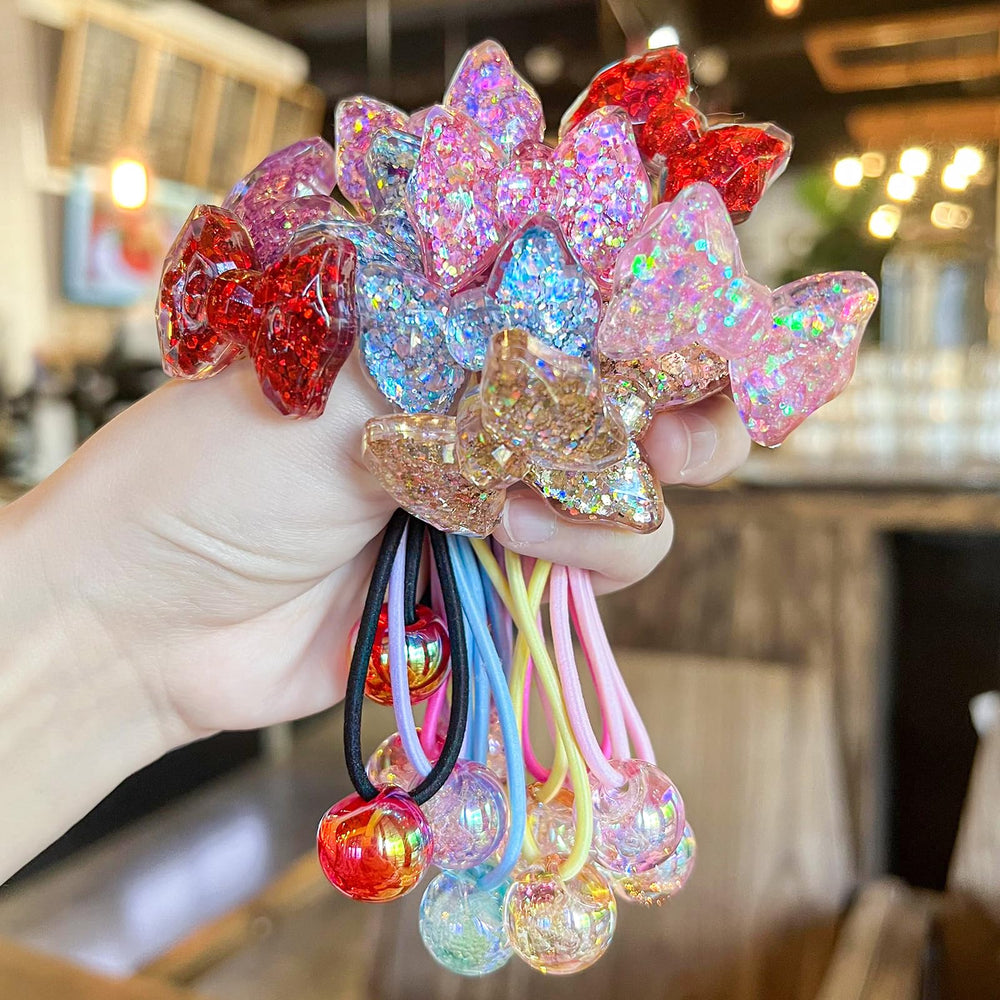 LIYAZHIL pink ball charm hair ties add playful color to ponytails