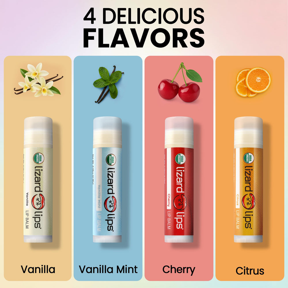 Lizard Lips Raspberry balm tube with fruity flavor and moisture.