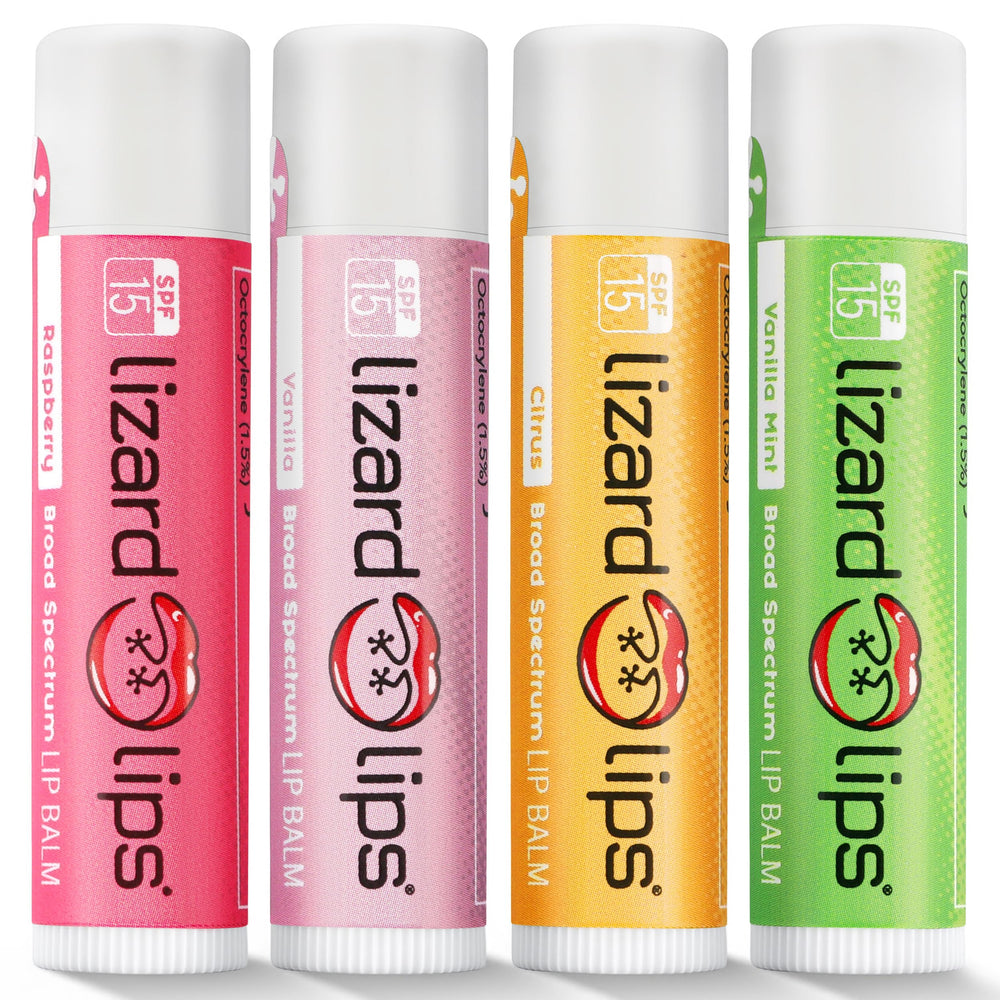 Lizard Lips SPF15 Vanilla balm front view offers daily sun protection and hydration.