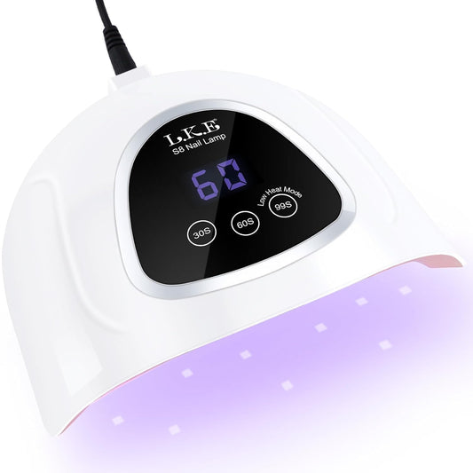 LKE UV Nail Lamp front view shows 72W power for fast at-home curing.