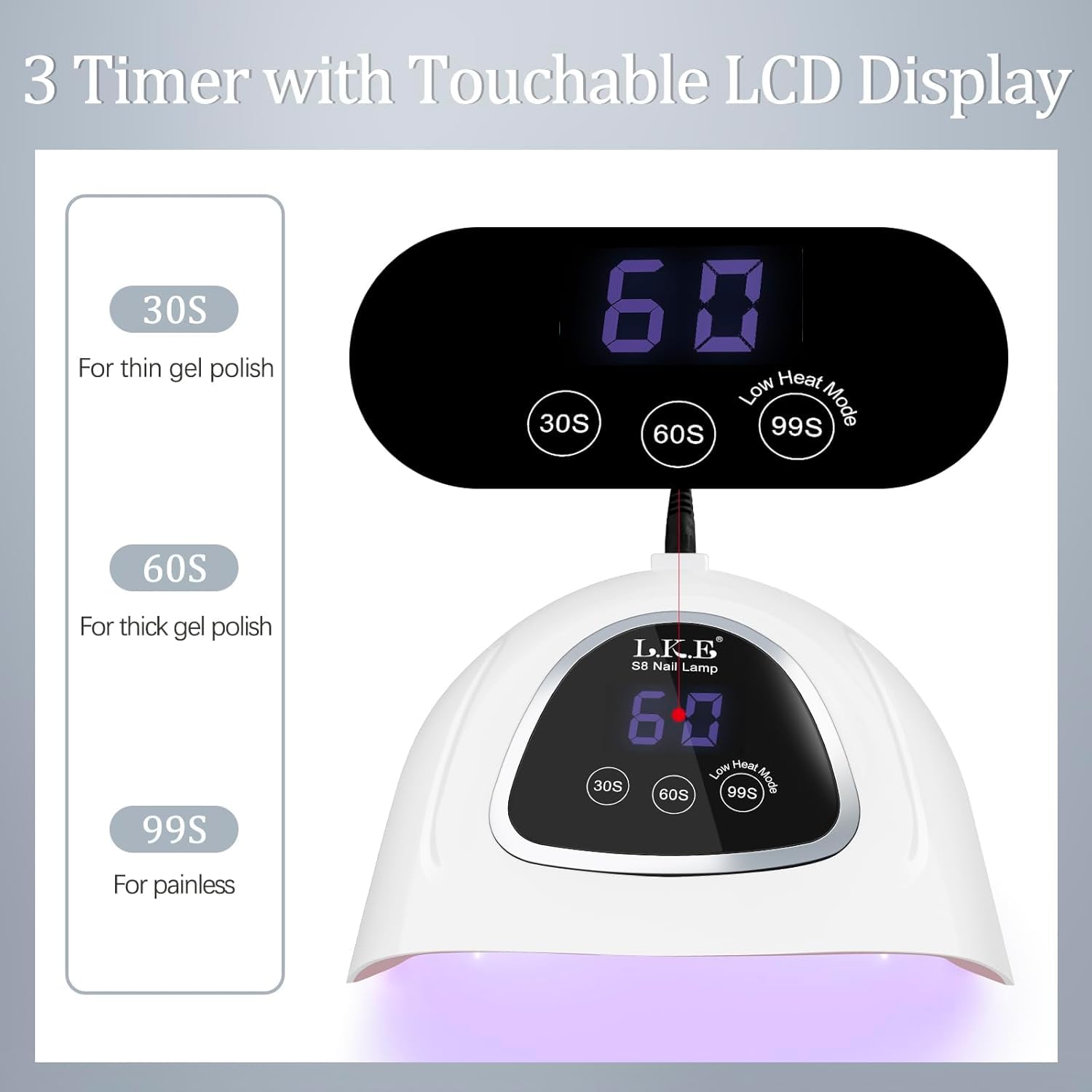 LKE UV Nail Lamp interior with evenly distributed beads ensures uniform curing.