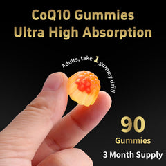 LKINT CoQ10 gummies ingredient panel with natural orange flavor