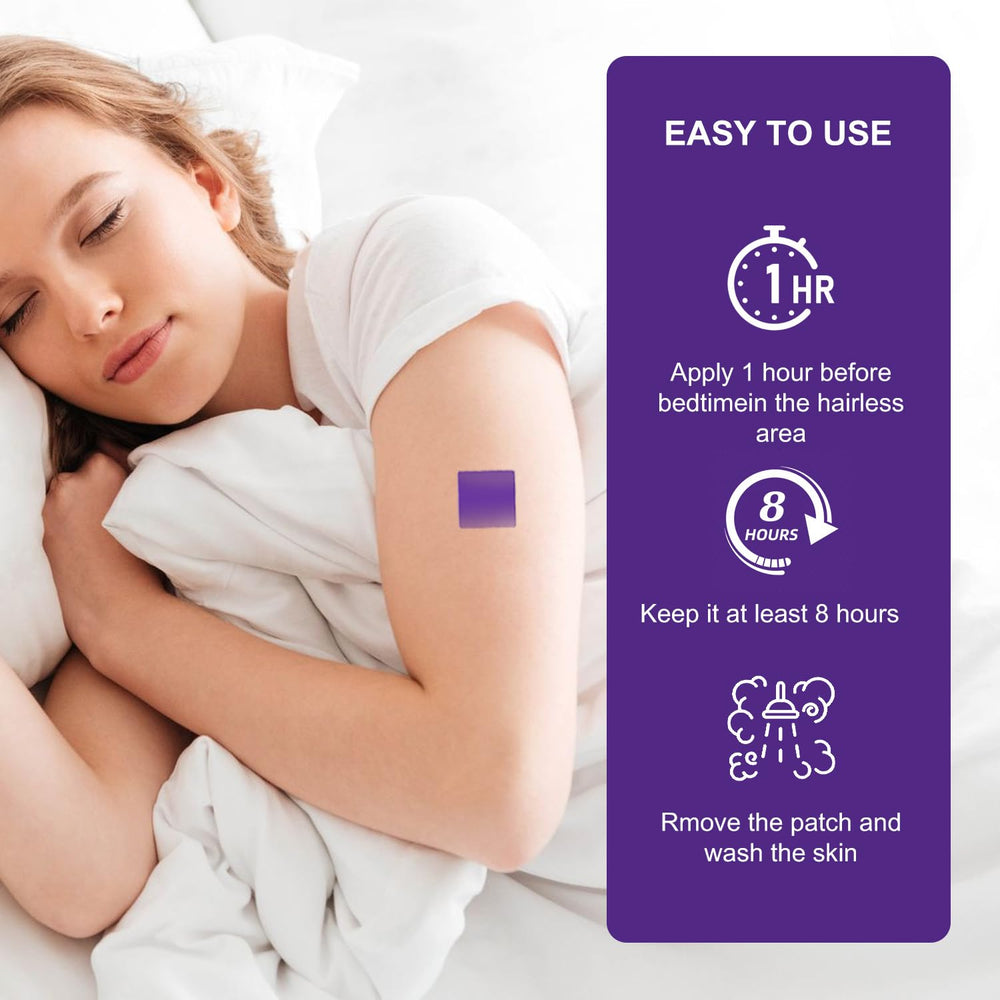 Close-up of patch with lavender and herbal ingredients