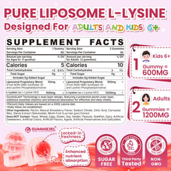Close-up of strawberry-flavored L-Lysine gummies