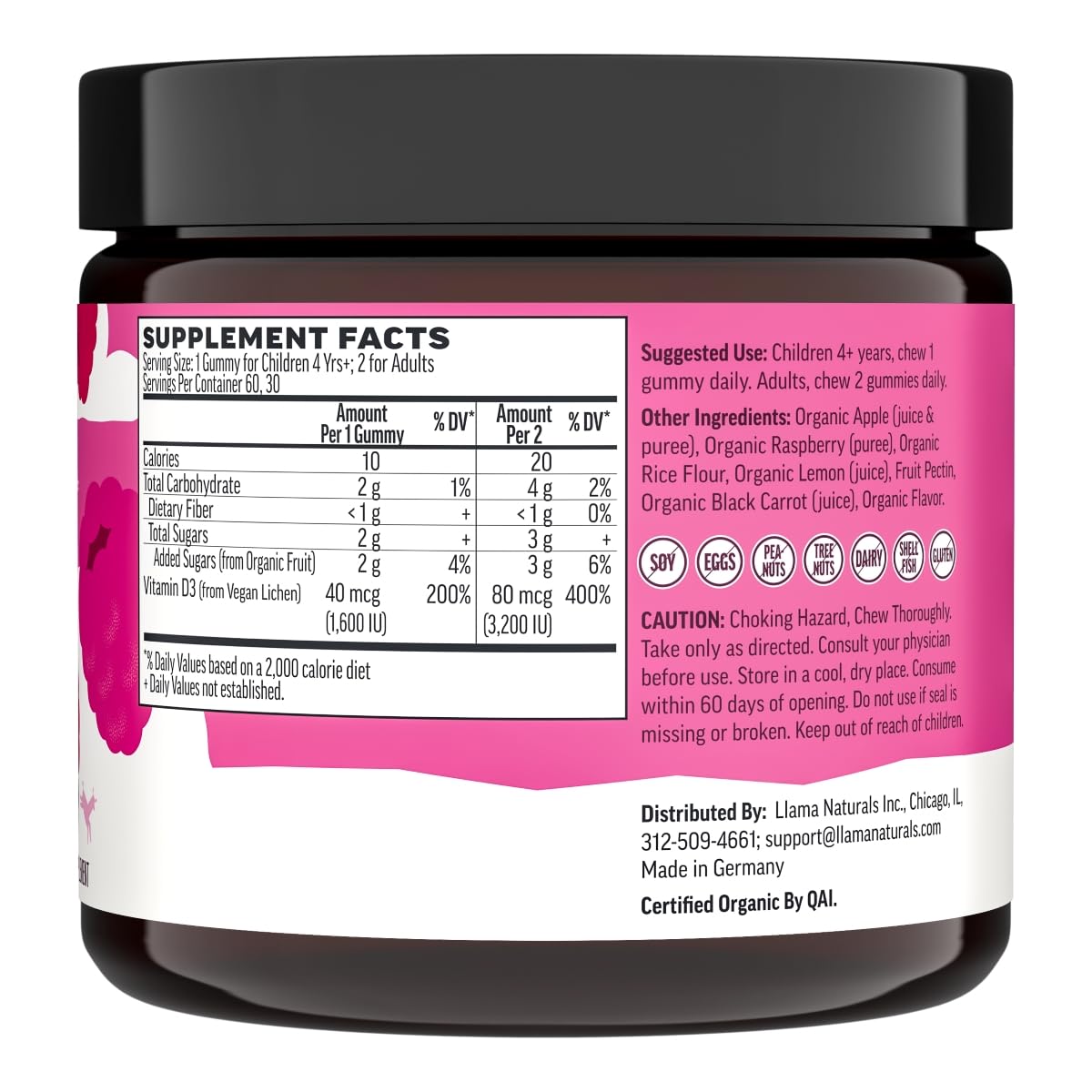 Nutrition facts and no added sugar information graphic