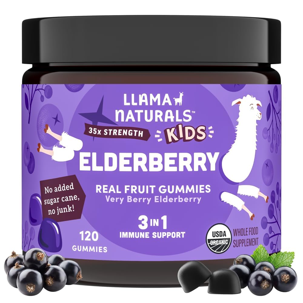 Llama Naturals elderberry gummies for kids in a bottle offer tasty immune support