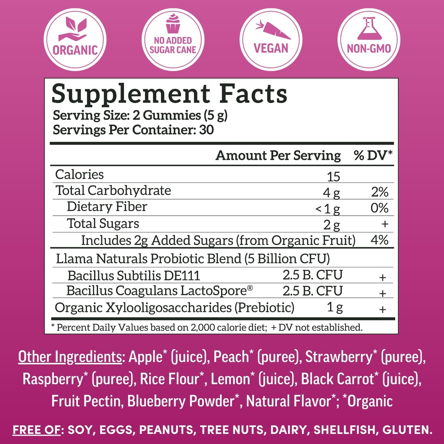 Gummy vitamins pouring from bottle – Mixed Berry flavor
