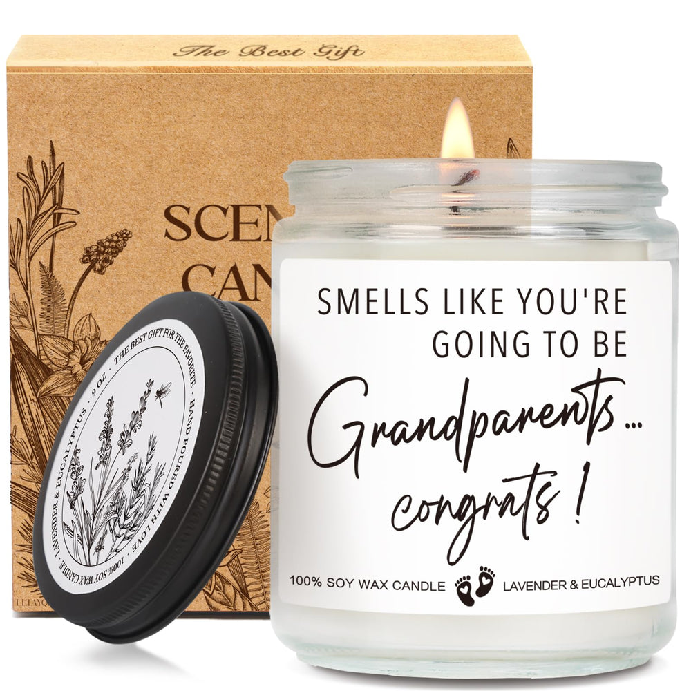 LLTAYQZ pregnancy announcement candle grandparent gift in festive gift box.