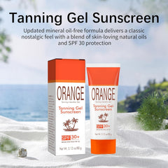 LMDGDS Orange Tanning Gel Sunscreen mineral oil free for light wear.