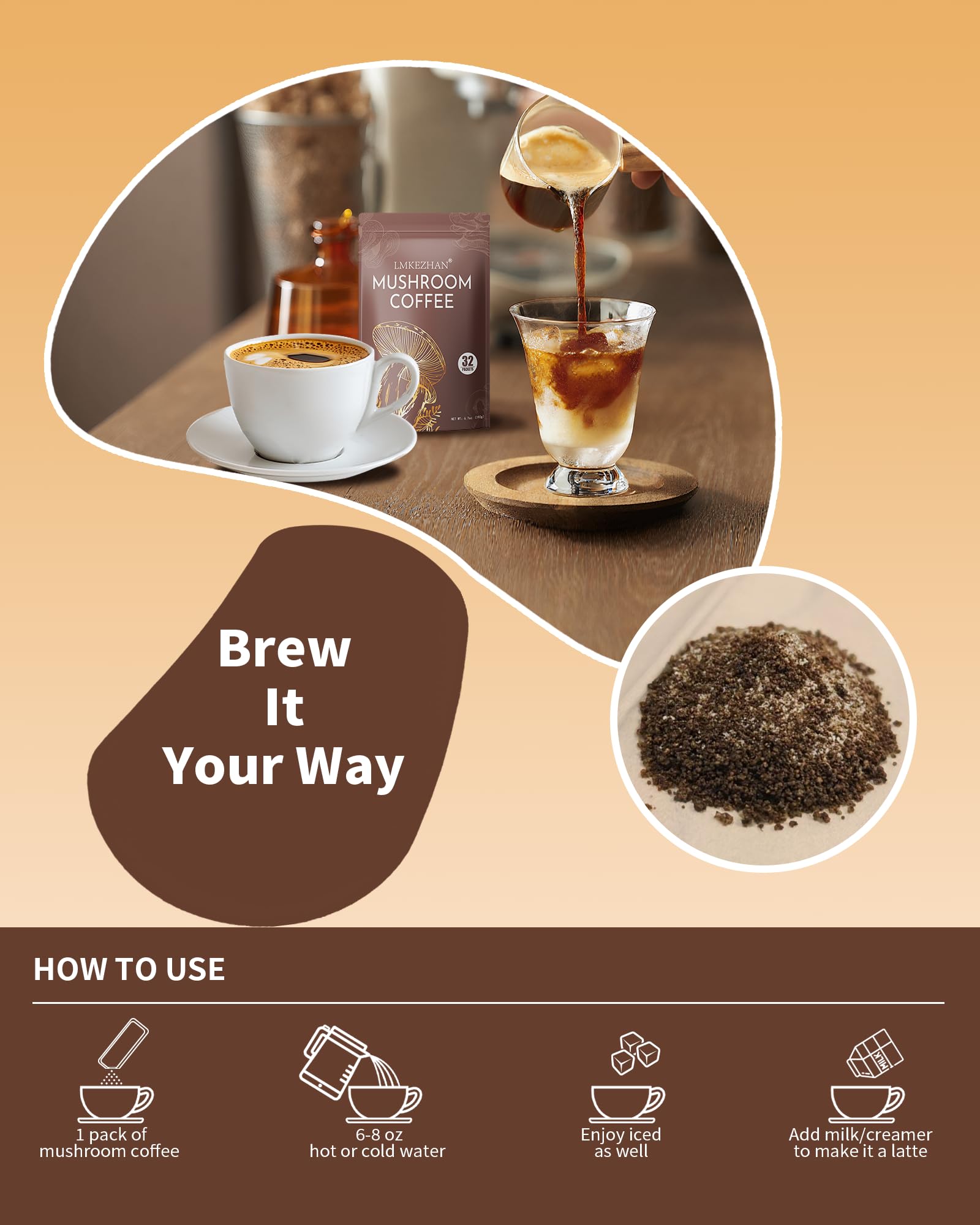 Active lifestyle scene with a person enjoying mushroom coffee on the go