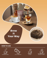 Active lifestyle scene with a person enjoying mushroom coffee on the go